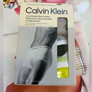 Calvin Klein Ultra-Soft icon mesh stretch Modal low rise Trunk black/yellow L